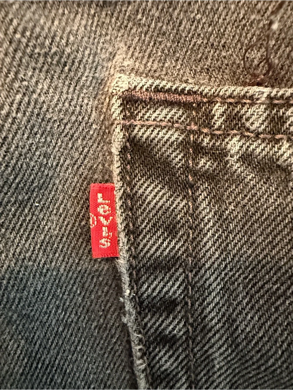 Levi’s black faded 501 Men’s W38 Jeans Cropped Raw Hem Straight Leg